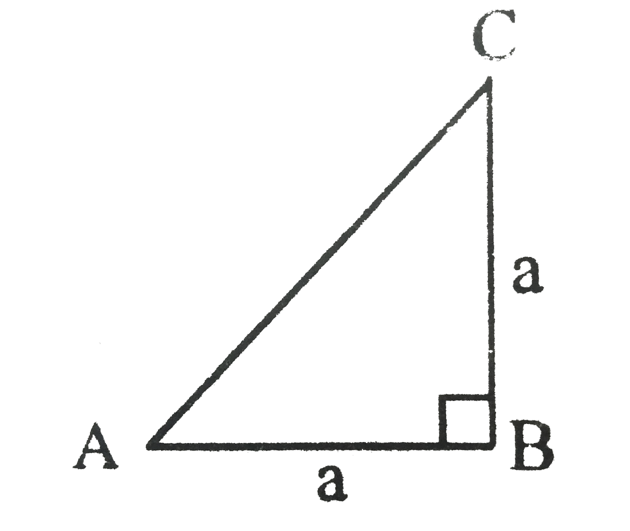 A rigid body in shape of a triangle has v(A) = 5 m//s darr, v(B) = 10 m//s darr.   Find velocity of point C.   .