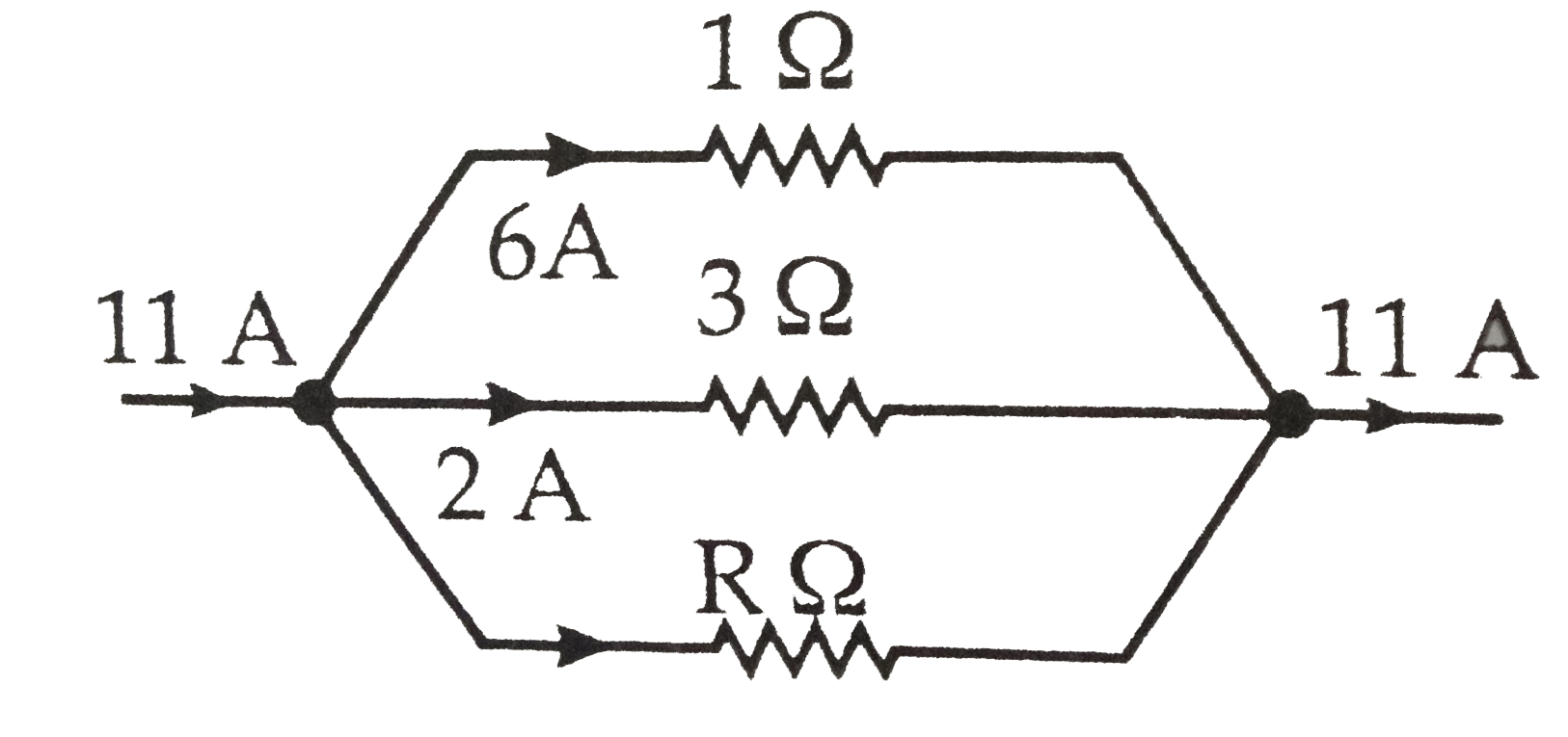 In the circuit shown in figure, the value of R is