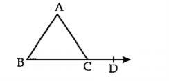 आकृतीमध्ये triangle ABC  चा angle ACD हा बाह्यकोन आहे. angle B = 40^@,  angle A = 70^@  तर  m angle ACD  काढा.