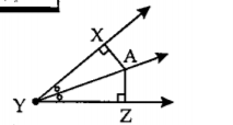 triangle XYZ च्या प्रतलातील A  हा बिंदू कोनदुभाजकावर आहे. जर AX = 2 सेमी तर AZ काढा.