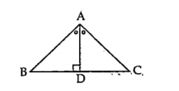 triangle ABC मध्ये angle BAC चा दुभाजक, बाजू BC  वर लंब असेल तर सिद्ध करा की triangle  ABC हा समदिभुज त्रिकोण आहे.