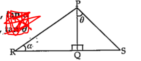 दिलेल्या आकृतीमध्ये angle PQR =90^@, angle PQS = 90^@ angle PRQ= alpha व angle QPS = theta, तर खालील त्रिकोणमितीय गुणोत्तरे लिहा.   sin theta, cos theta, tan theta