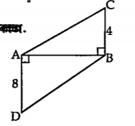 दिलेल्या आकृतीमध्ये BC bot AB, AD  bot AB, BC = 4,AD = 8 तर '((A(triangle ABC))/(AtriangleADB)))' काढा.  .