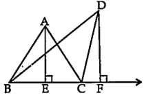 शेजारील आकृतीत, रेख AE bot  रेख BC, रेख DF bot रेषा BC, AE =4,  DF=6, तर (A(triangle ABC))/(A(triangle DBC))