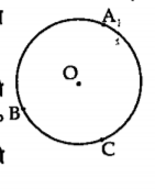 केंद्र O असलेल्या वर्तुळाचे A, B, C हे तीन बिंदू आहेत.   या तीन बिंदूंमुळे तयार होणाऱ्या सर्व कंसांची नांबे लिहा.