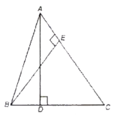 Delta ABC में, AD bot BC, BE bot AC  तथा AD = BE है । सिद्ध कीजिए की AE = BD.