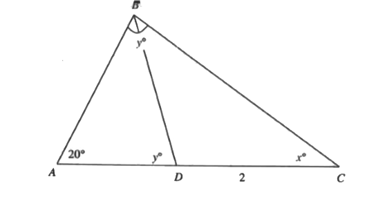 In the figure, ABC is a right triangle. What is the value of y?