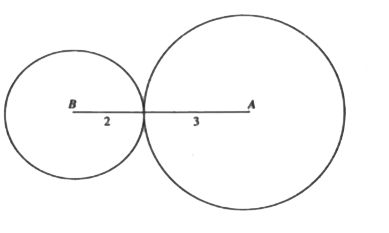 A and B are centers of two circles that touch each other externally, as shown in the figure.What is the area of the circle whose diameter is AB?