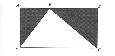 In the figure, ABCD is a rectangle and E is a point on the side AB. If AB = 10 and AD = 5 what is the area of the shaded region in the figure?