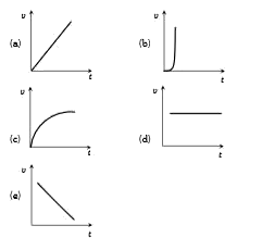 An object is dropped from rest. Its v-t graph is