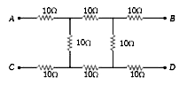 What will be the equivalent resistance between the two points A and D-