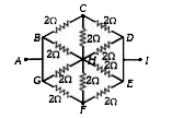 The effective resistance across the points A and I is-