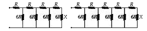 For what value of the resistor X will the equivalent resistance of the two circuits shown the same-