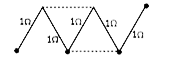 A circuit consists of five identical conductors as shown in figure. The two similar conductors are added as indicated by the dotted lines. The ratio of resistances before and after addition will be-