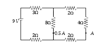 In the electrical circuit shown in figure, the current through the 4 Omega resistor is-