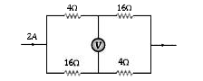 In the circuit shown below, the reading of the voltmeter V is-