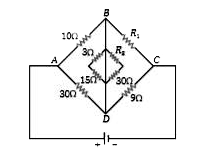 In the Wheatstone bridge shown below, in order to balance the bridge, we must have-