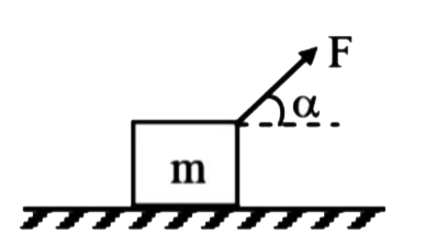 किसी क्षण t = 0 पर, एक बल F = kt (k नियत है), एक चिकनी क्षैतिज पृष्ठ पर विराम में स्थित द्रव्यमान m के एक छोटे पिंड पर कार्य करता है, तब वह समय क्या होगा जब वस्तु पृष्ठ को छोड़ती है: