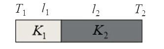उष्मारोधी छड़ का एक सिरा T1 ताप पर और दूसरा T2 ताप पर रखा जाता है। छड़ क्रमश: l1 और l2 लंबाईयों और तापीय चालकताओं K1 और K2 के दो भागों से बनी है। दो भागों के अंतरापृष्ठ पर ताप है