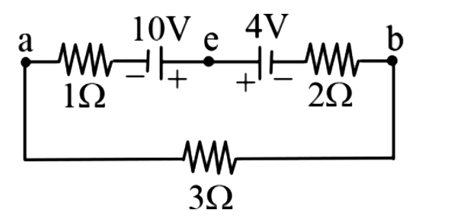 नीचे दिखाए गए परिपथ आरेख में, विद्युत् धारा का परिमाण और प्रवाह की दिशा क्रमश: होगी