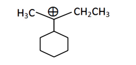 निम्नलिखित कार्बधनायन के लिए अति संयुग्मन (C - H बंध युक्त) को दर्शाने वाली संरचनाओं की कुल संख्या है: