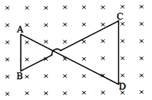 एक चालक तार फ्रेम को एक चुंबकीय क्षेत्र में रखा गया है, जो कागज के अन्दर की ओर निर्देशित है। चुंबकीय क्षेत्र एक नियत दर से बढ़ रहा है। AB और CD तारों में प्रेरित धाराओं की दिशा हैं: