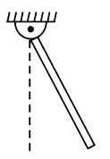 एक मीटर छड़ अपने एक छोर से गुजरने वाली एक स्थिर क्षैतिज अक्ष के सापेक्ष एक ऊर्ध्वाधर तल में झुल रही है जो आवृत्‍ति f(0) के छोटे दोलन से गुजरती है। यदि छड़ के नीचे का आधा भाग काट दिया जाता है तो इसके छोटे दोलन की नई आवृत्‍ति होगी: