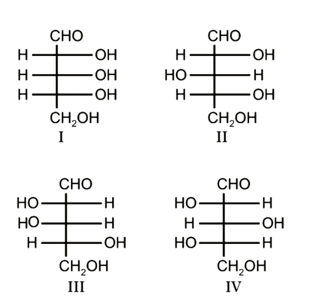 Two aldopentoses 'X' and 'Y' give the same osazone derivative 'X' is oxidised to an optically active aldaric acid in the presence of dilute nitric acid. Ruff degradation of 'Y' gave a tetrose, which was similarly oxidised to an optically active aldaric acid, Assign the structures of 'X' and 'Y' from the following list.