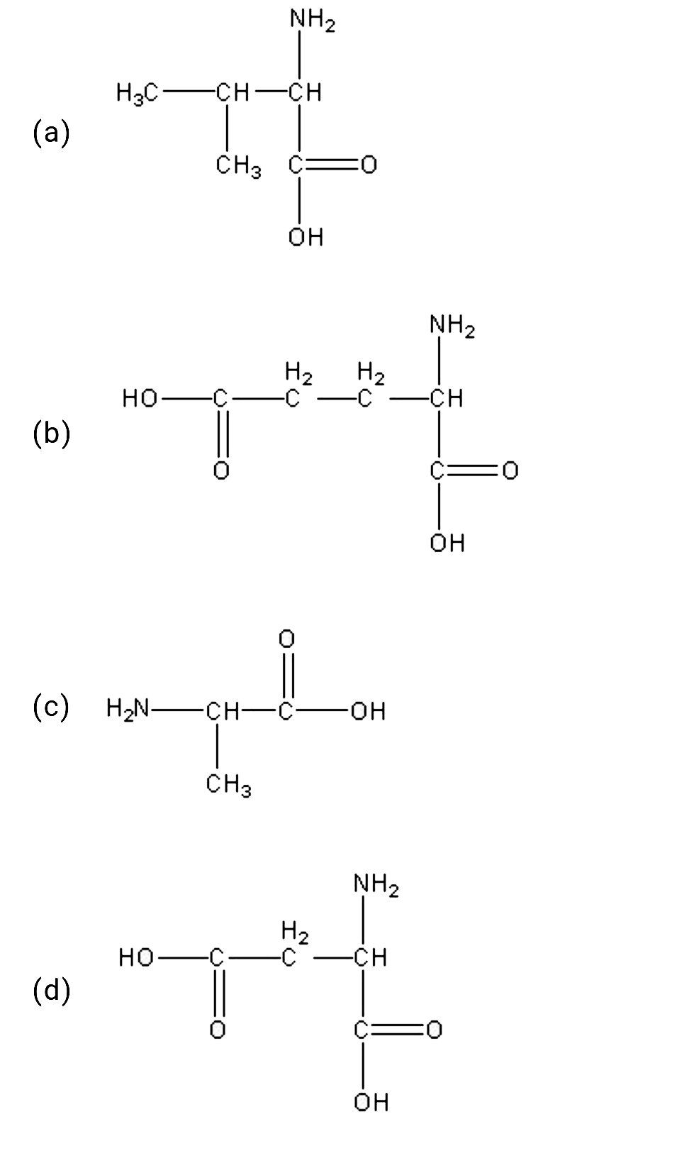 Amino acids are classified as acidic, basic, or neutral depending upon the relative number of amino and carboxyl acid groups in their molecule. Which among the following are acidic?