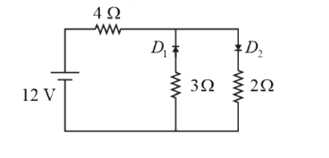 The current through the battery shown in the circuit is