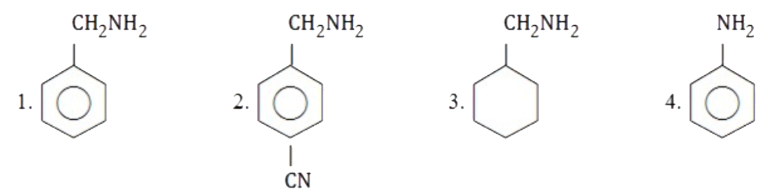 Consider the following substances      The decreasing order of basicity is