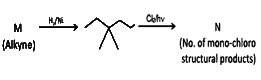 Mto Possible alkynes Write the sum of value of M+N.