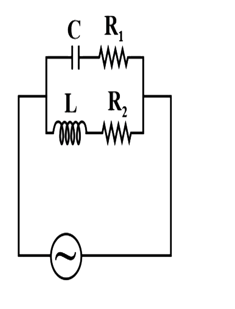 In the given circuit the R.M.S values of voltages across the capacitor C, inductor L and resistor R(1) are 12V, 10V and 5 V respectively. Then the peak voltage across R(2) is