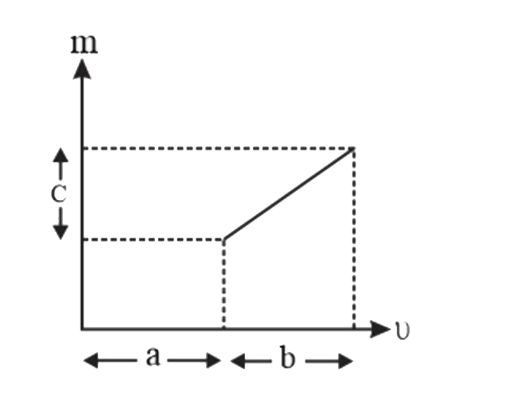 The graph shows how the magnification m produced by a thin lens varies with image distance v. The focal length of the lens used is