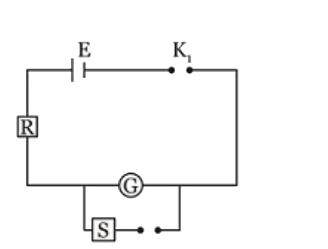 In an experiment to determine the resistance of a galvanometer by half deflection method, the circuit shown is  used. In one set of readings , if R = 10 Omega S = 4 Omega, then the resistance of the galvanometer is