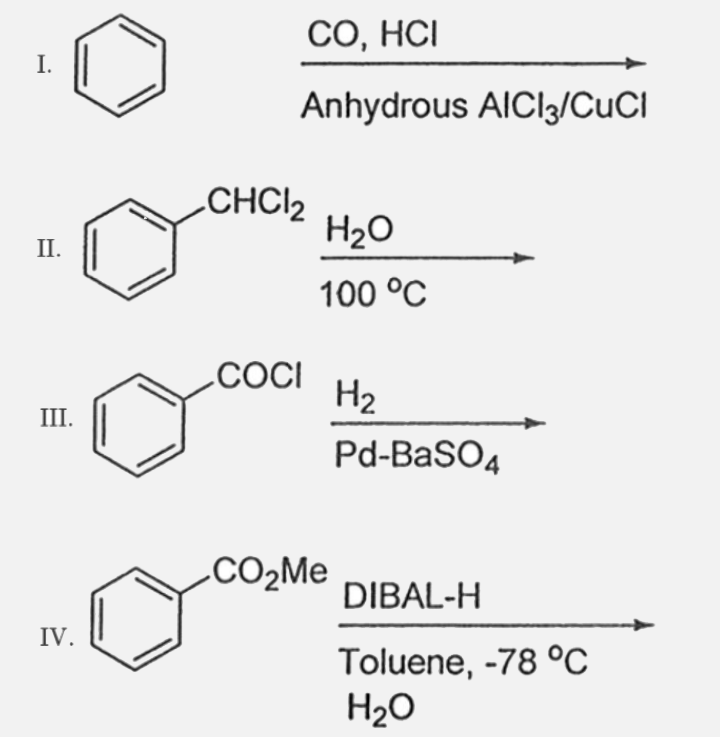 Among the following, the number of reaction(s) that  produce(s) benzaldehyde is