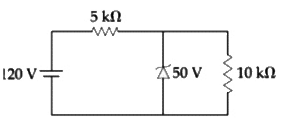 For the circuit shown below, the current (in mA) through the Zener diode is