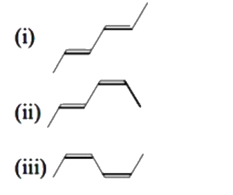 The correct order of heat and combustion for the following alkadienes is