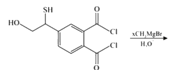 Maximum no. of moles of gridnard reagent that can be used is x. Find x.