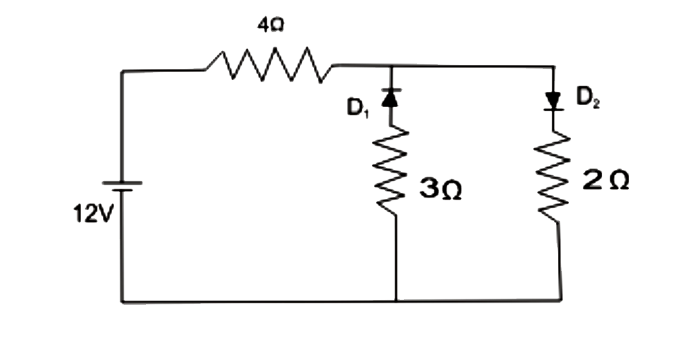 The circuit has two oppositely connect ideal diodes in parallel. What is the current flowing in the circuit?
