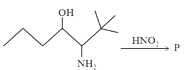 Predict the major product P in the following reaction.