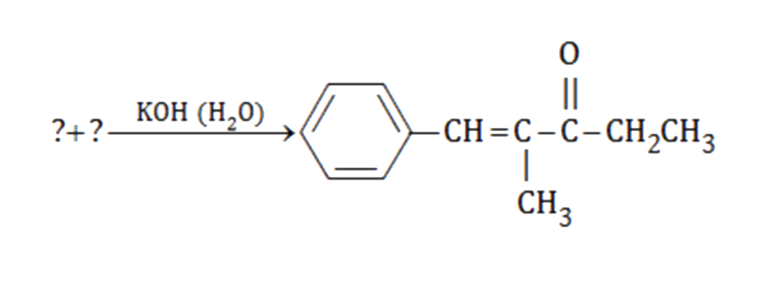 Identify the starting reagents needed to make the following compound by mixed aldol condensation.