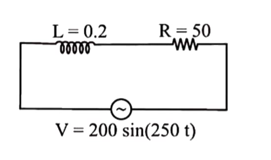 In the given circuit the average power developed is: