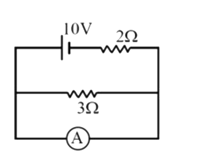 The reading of the ideal ammeter in the circuit is