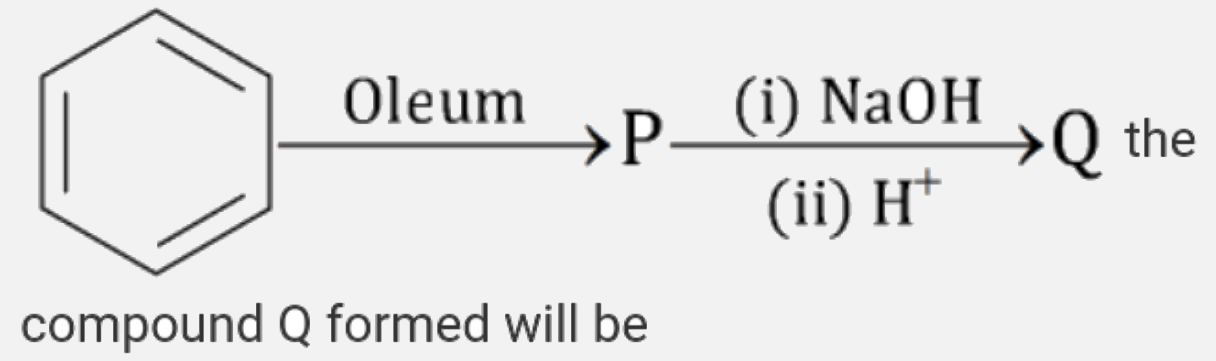 In the following sequence of reaction,       compound Q formed will be