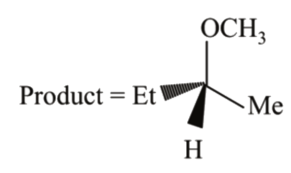 The back - side attack on 2 - bromobutane by methoxide (CH3O^(-)) gives the product shown below. Which Fischer projection represents 2 - bromobutane used as the reactant in this reaction ?