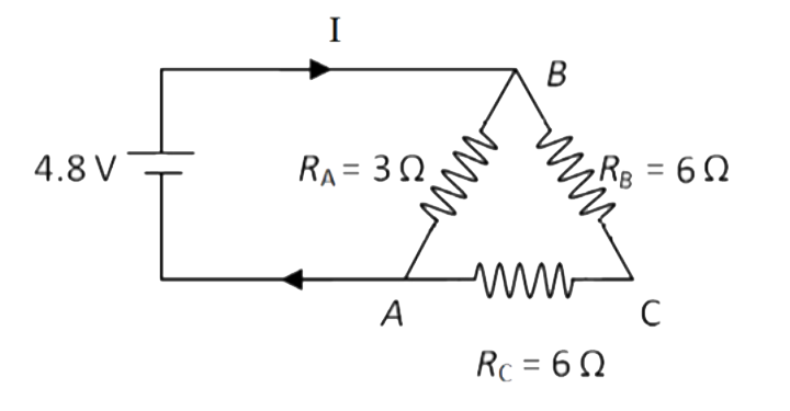 The current I  in the given circuit is