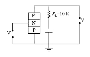 A P-N-P transistor circuit is arranged as shown. It is a