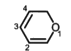 The maximum pi-electron-density is present between which of the numbered carbon atoms?