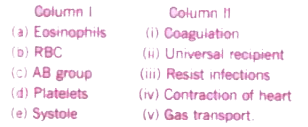 Match Column I with Column II: